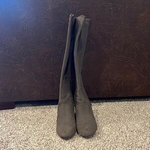 Fergalicious brown knee high wedge boots. Size 7